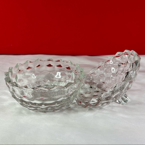 VINTAGE CLEAR FOSTORIA AMERICAN GLASS COVERED CANDY DISH BOWL - Picture 3 of 8